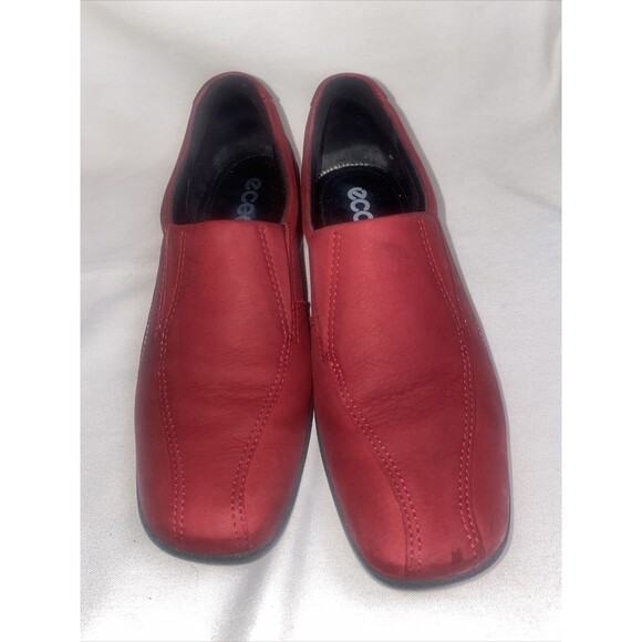 Ecco red leather loafers oxfrord Felicia Womens EU 36 US 5.5 Slip On Wedge - Picture 2 of 13